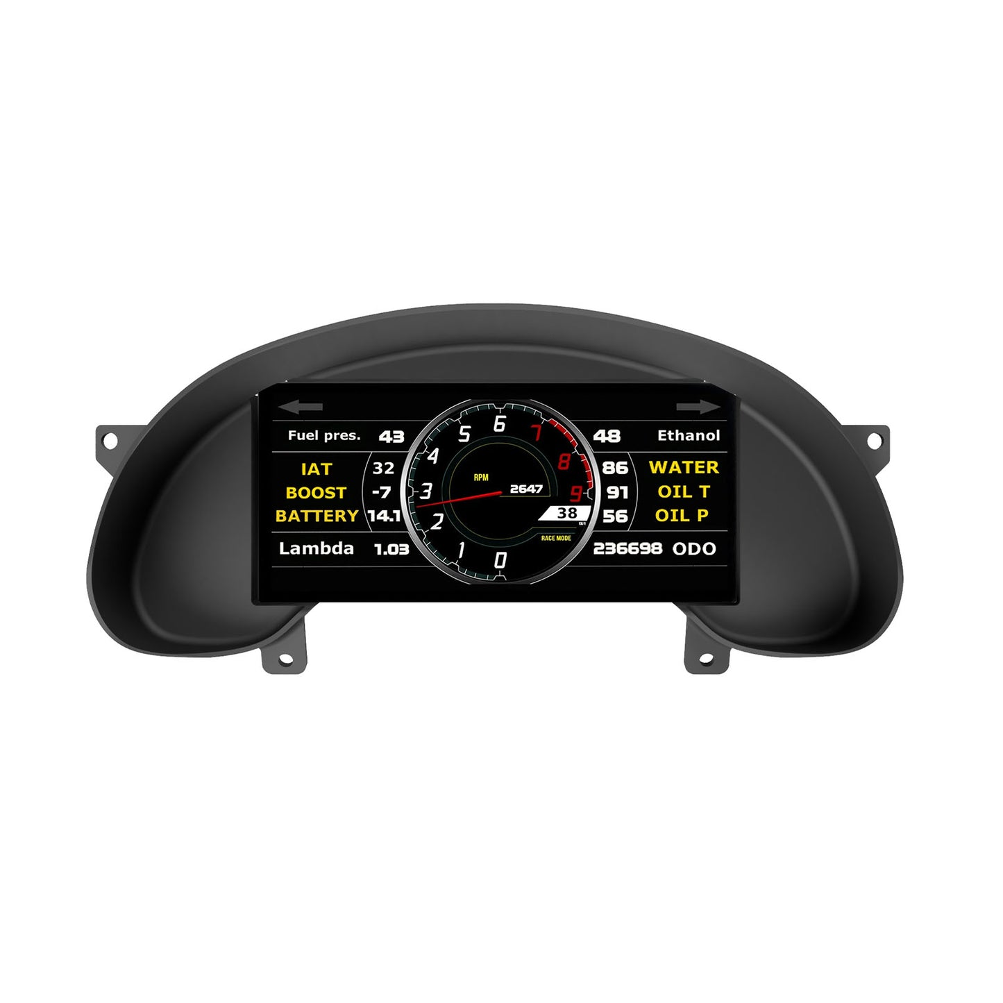 Powertune Digital Ultrawide Dash Recessed Cluster Mount (display sold separately)