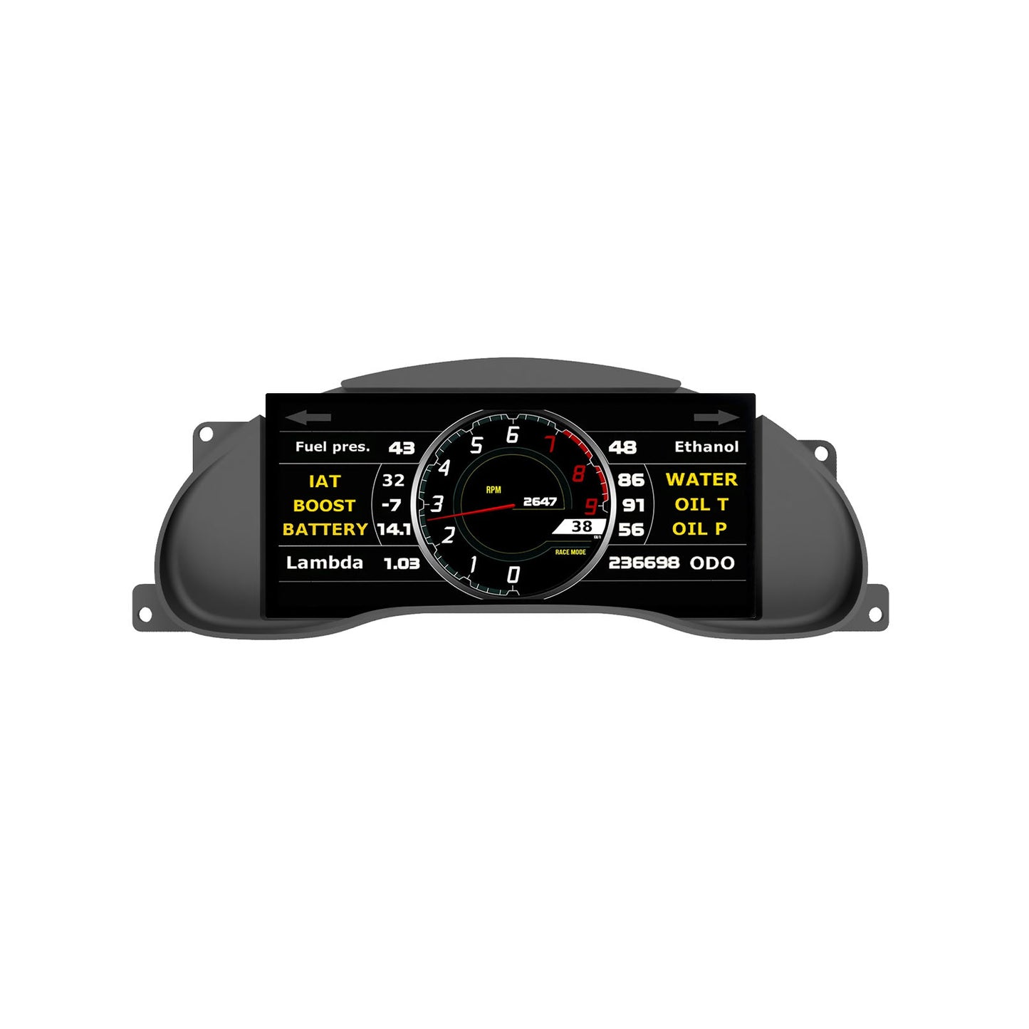 Powertune Digital Ultrawide Dash Recessed Cluster Mount (display sold separately)
