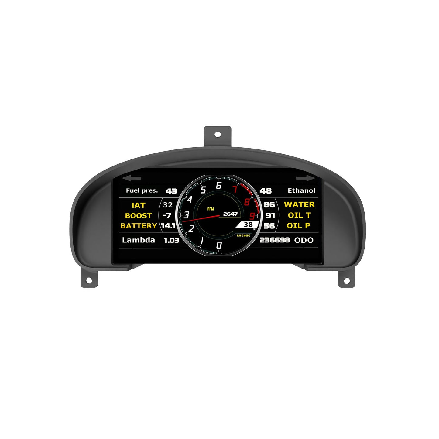 Powertune Digital Ultrawide Dash Recessed Cluster Mount (display sold separately)