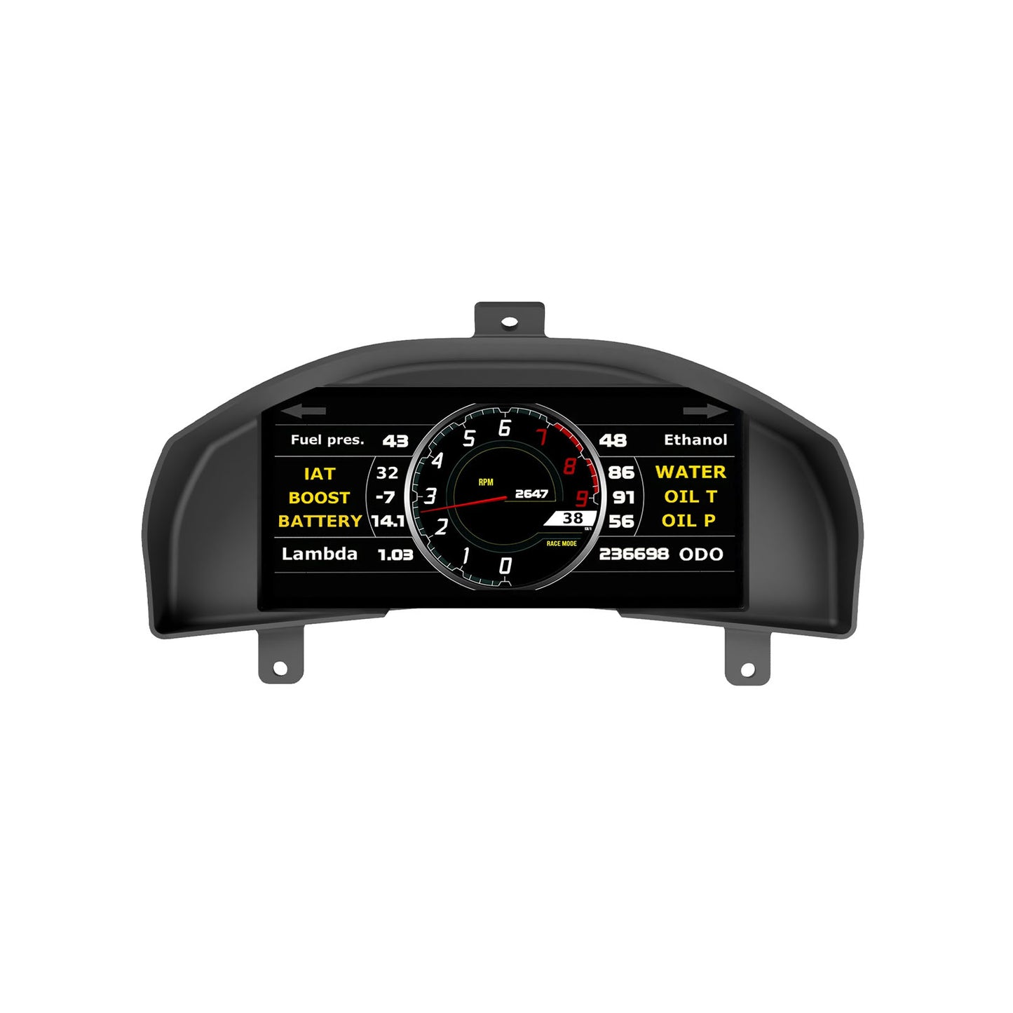 Powertune Digital Ultrawide Dash Recessed Cluster Mount (display sold separately)