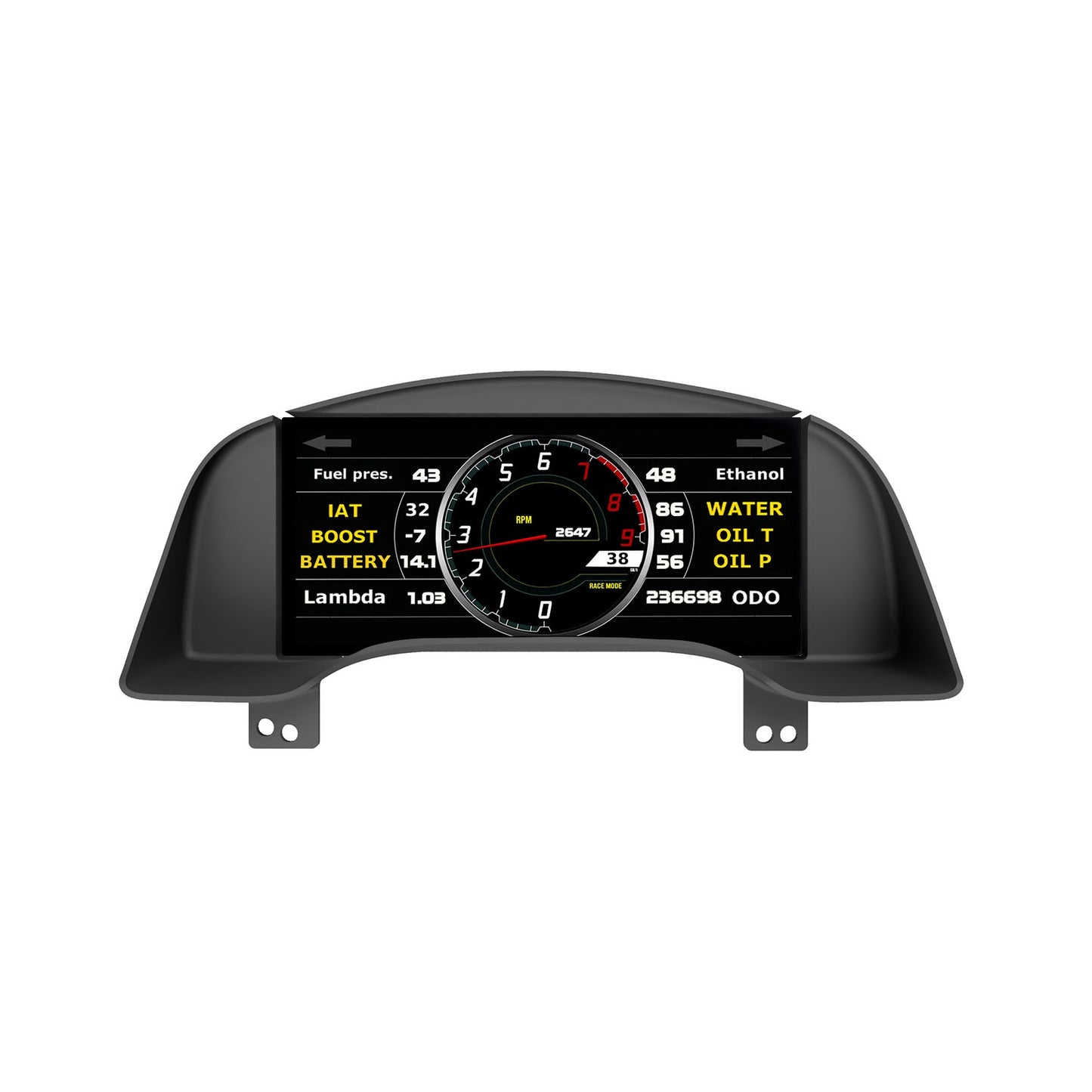 Powertune Digital Ultrawide Dash Recessed Cluster Mount (display sold separately)